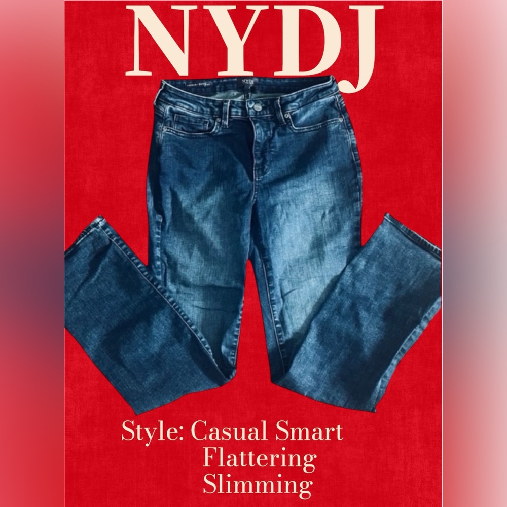 NYDJ Women's Dark Blue Bootcut Jeans Size 8